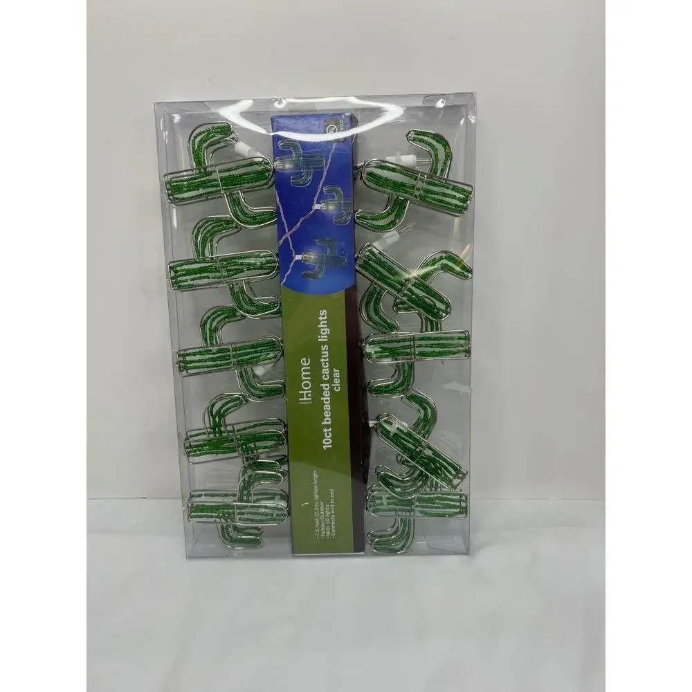 Outdoor Home Indoor/outdoor Cactus Lights Beaded 10ct Plug-In